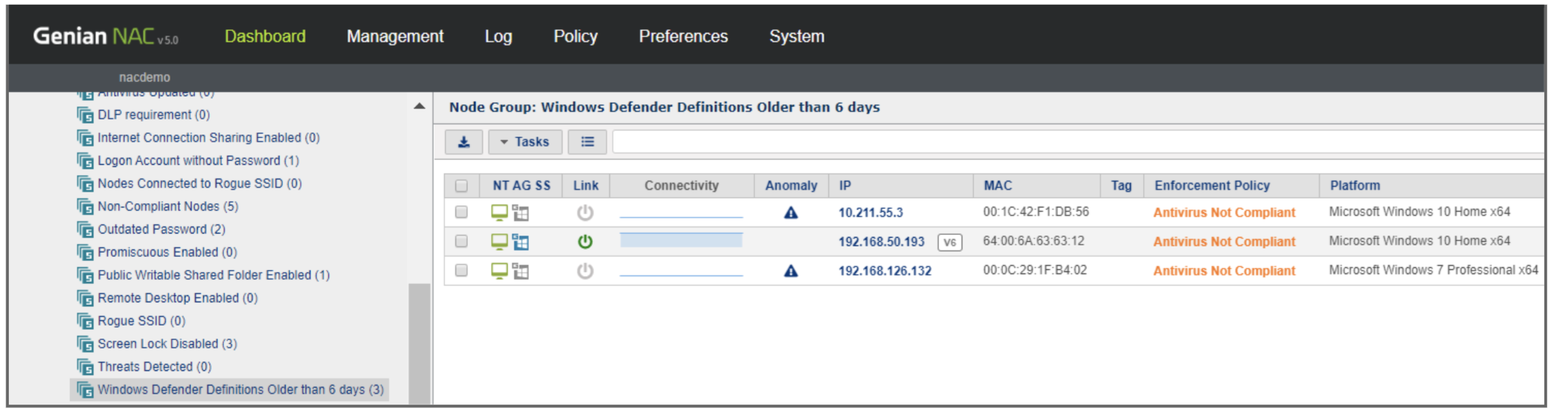 Windows Defender Node Group