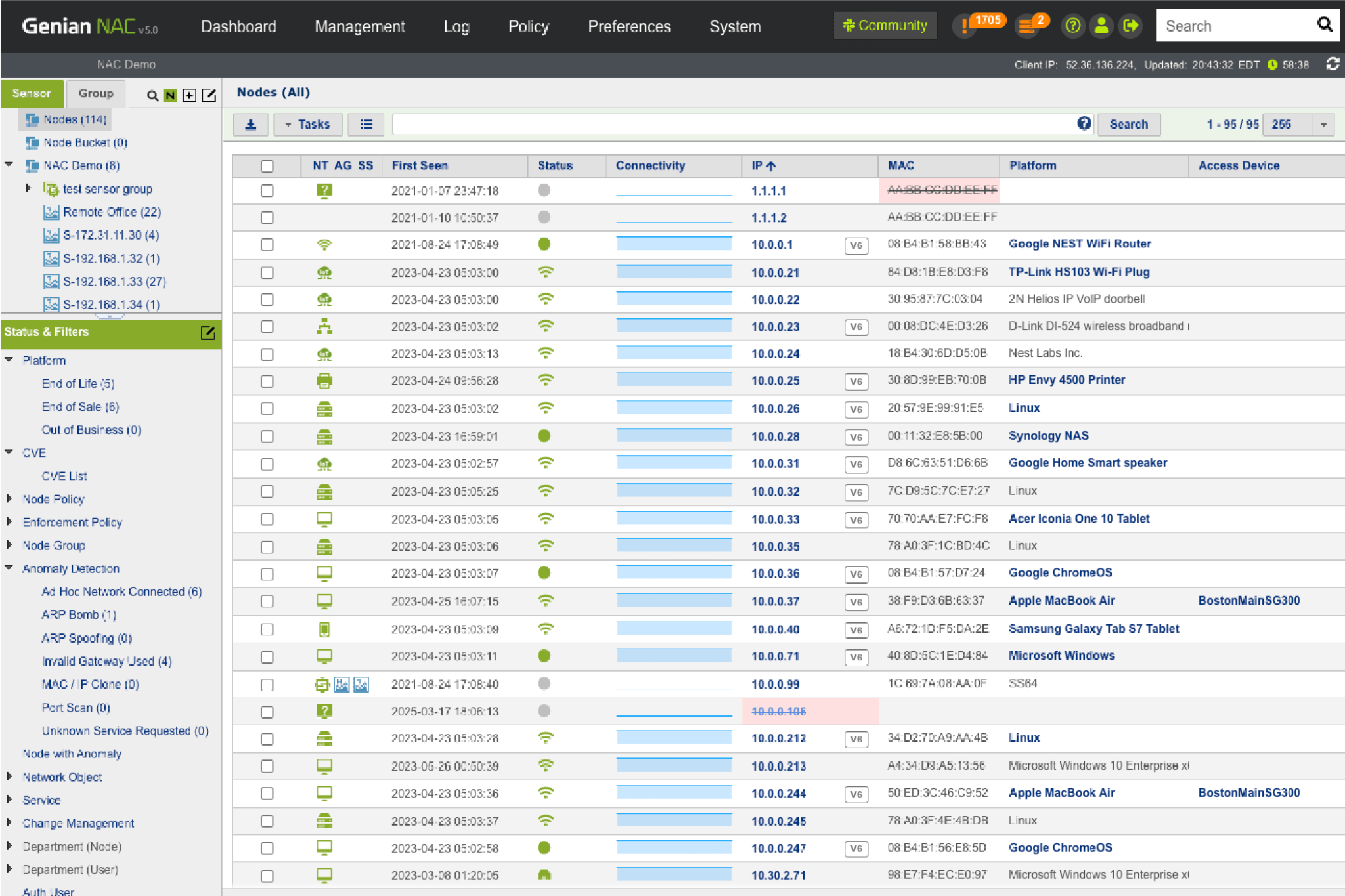 Network Access Control Gui Network Access Control - Genians